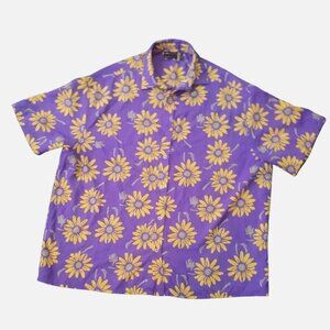 Asos Mens Floral Collared Floral Purple Shirt Sz S